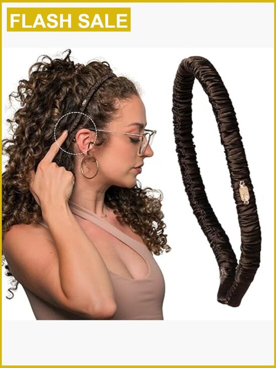 Luxury 100% Mulberry Silk Headband - Non-Slip, No-Headache Design for Curly Hair main image 7